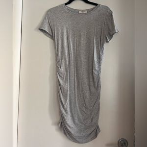 Aritzia The Group Grey Ruched Mini Dress
